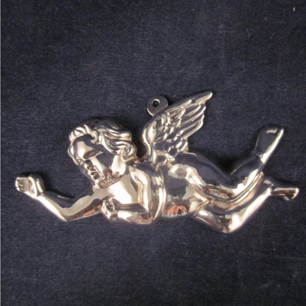 Vintage 1982 Kirk Stieff Williamsburg Silver-plate Angel Christmas Ornament